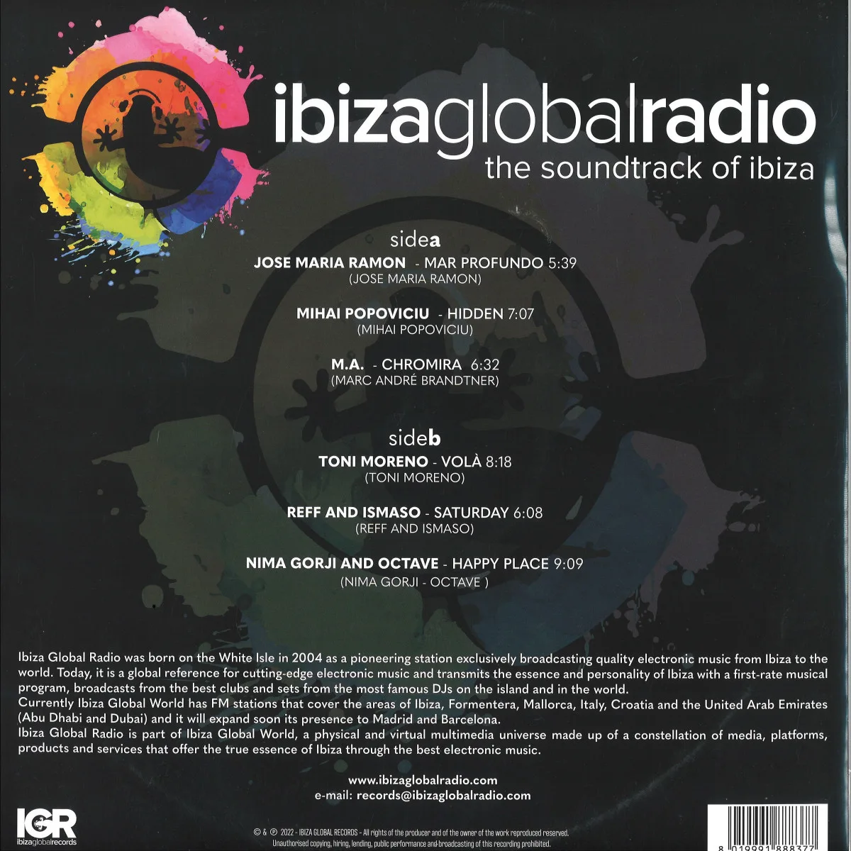 Обратная сторона обложки — Ibiza Global Radio — The soundtrack of Ibiza LP