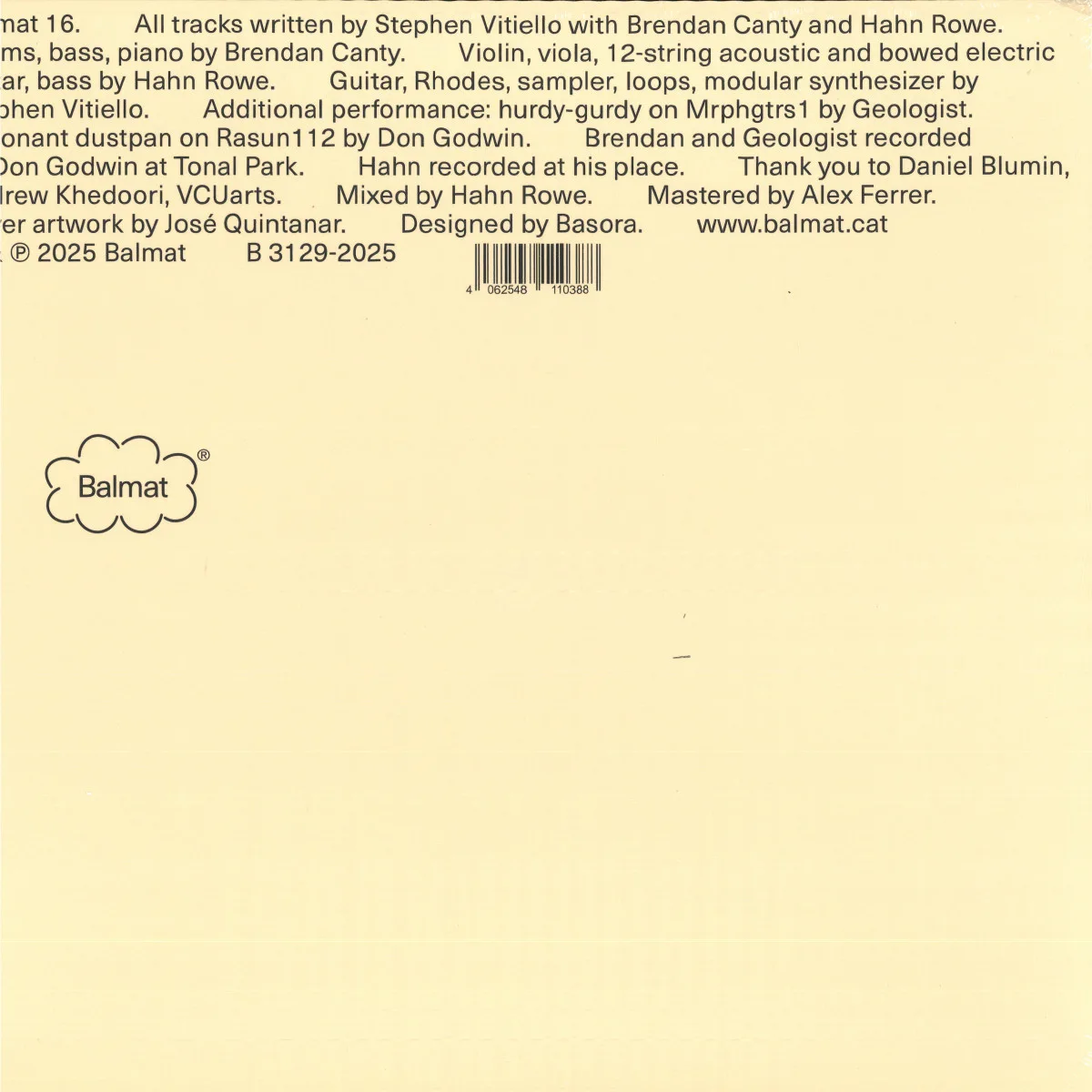 Back cover — Stephen Vitiello With Brendan CantyandHahn Rowe — Second