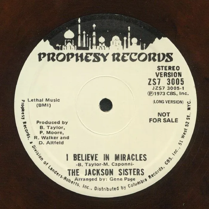 Лицевая сторона обложки — The JACKSON SISTERS — I Believe In Miracles (reissue)