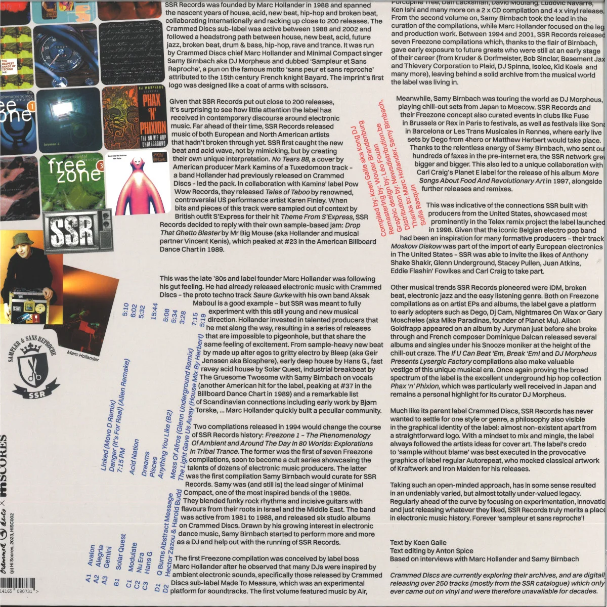 Обратная сторона обложки — Various — SSR RECORDS: IN RETROSPECT LP 2x12"
