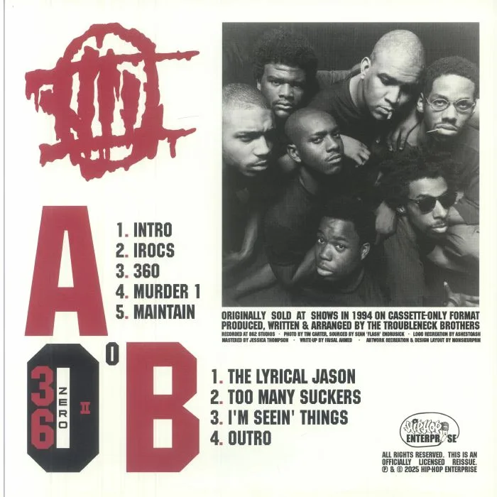 Back cover — 36ZERO — Entadacipha (reissue)