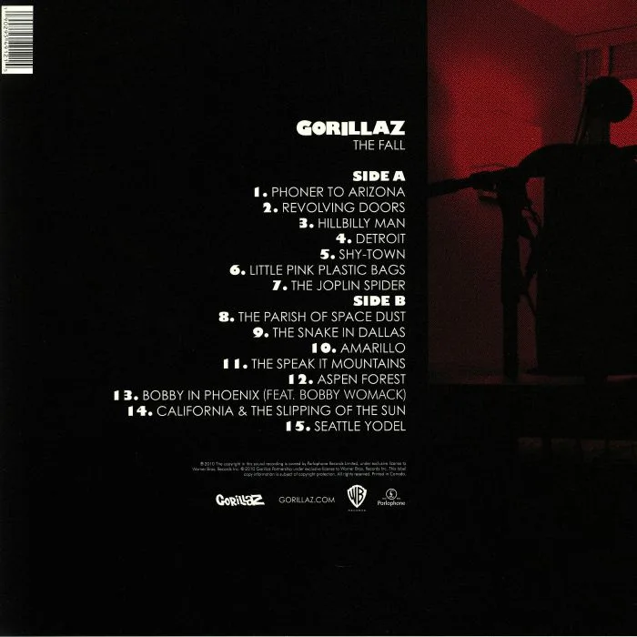 Back cover — GORILLAZ — The Fall (reissue)