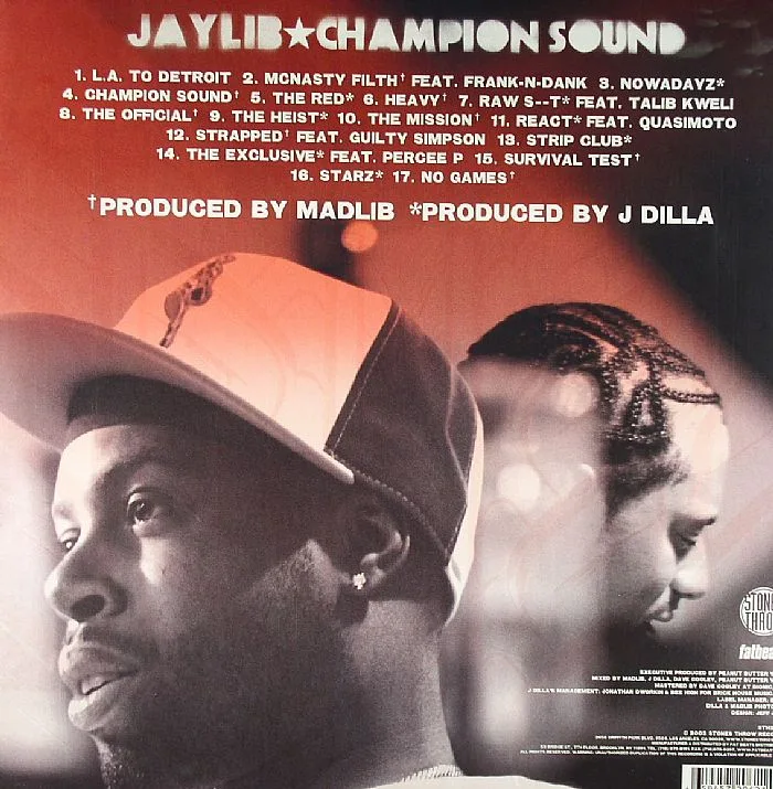 Back cover — JAYLIB aka J DILLA & MADLIB — Champion Sound