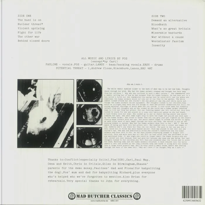 Back cover — POTENTIAL THREAT — Demand An Alternative (reissue)