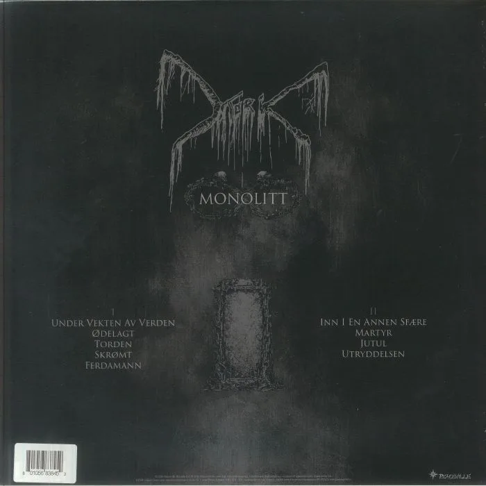 Back cover — MORK — Monolitt