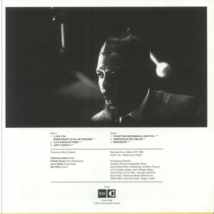 Back cover — Thelonious MONK — Live In Paris 1966: Lost ORTF Recording
