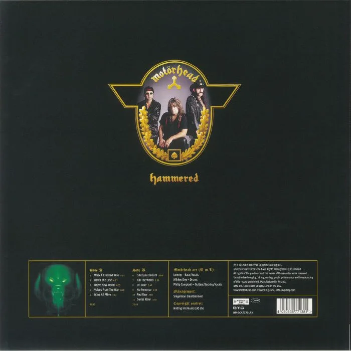 Обратная сторона обложки — MOTORHEAD — Hammered (20th Anniversary Edition)