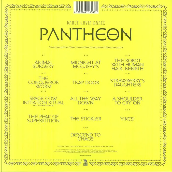 Обратная сторона обложки — DANCE GAVIN DANCE — Pantheon