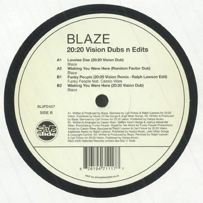 Back cover — BLAZE — 20:20 Vision Dubs 'N' Edits