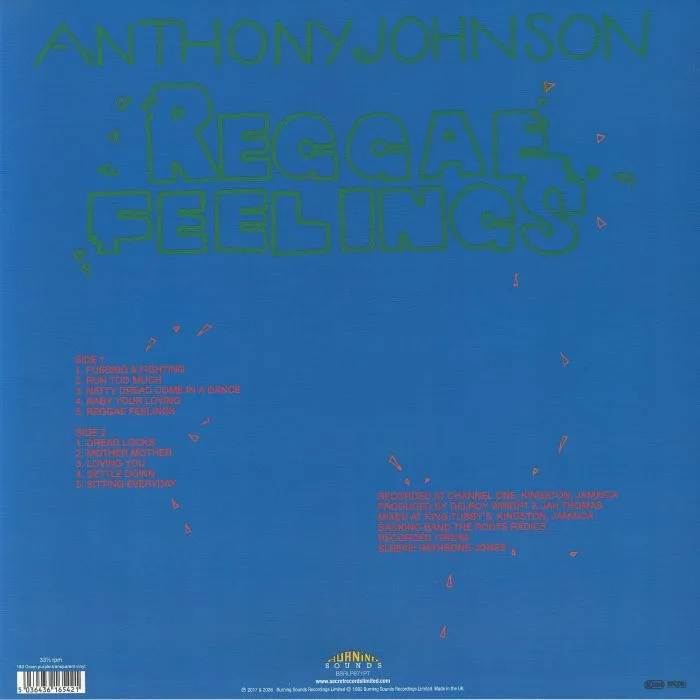Back cover — Anthony JOHNSON — Reggae Feelings
