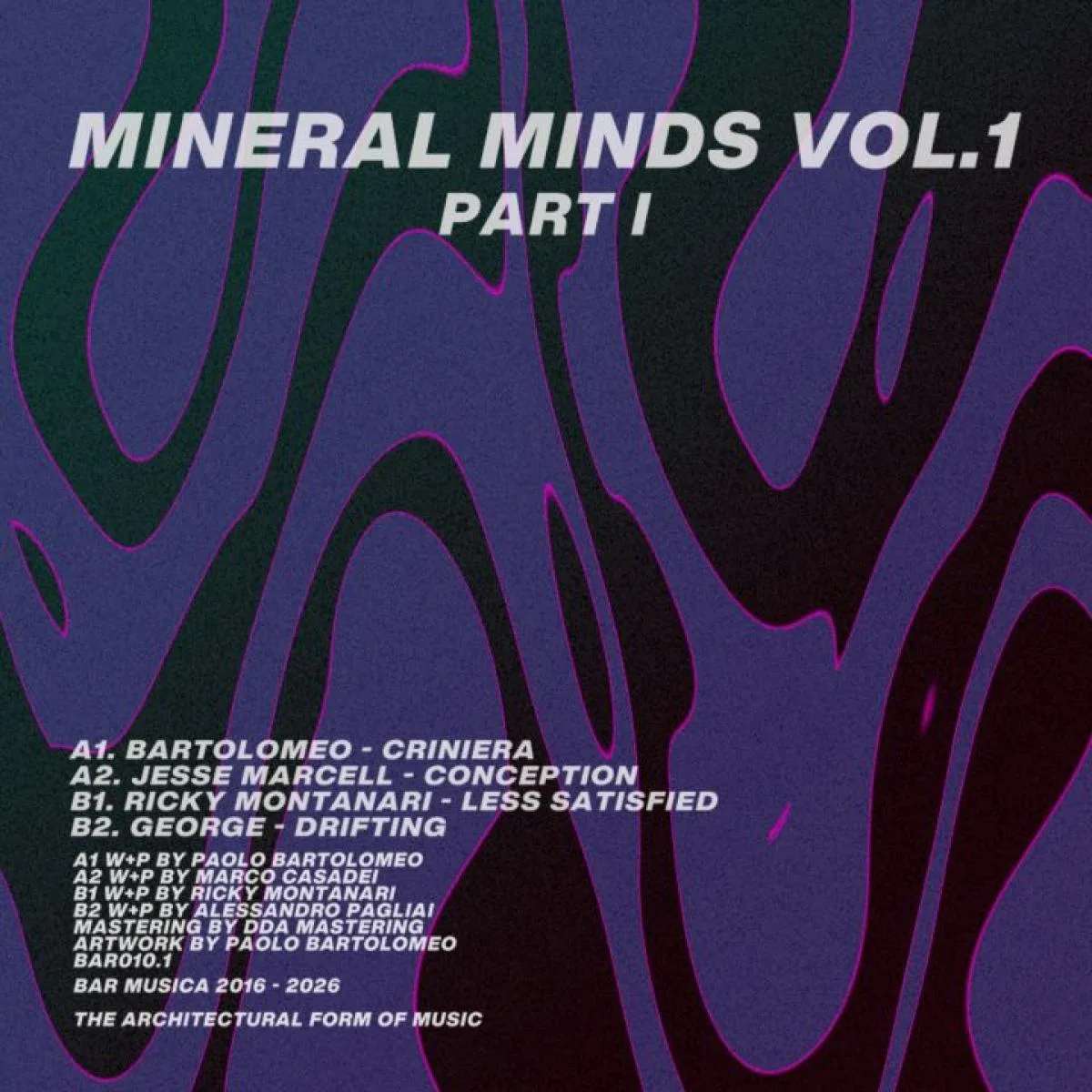 Back cover — Bartolomeo, Jesse Marcell, Ricky Montanari, GEORGE — Mineral Minds Vol. 1