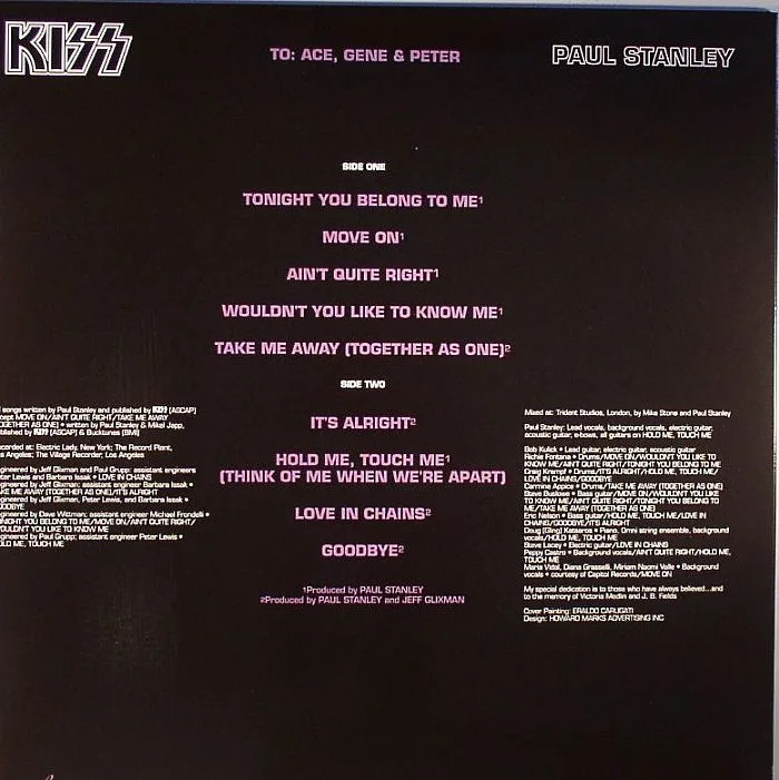 Back cover — KISS — Paul Stanley