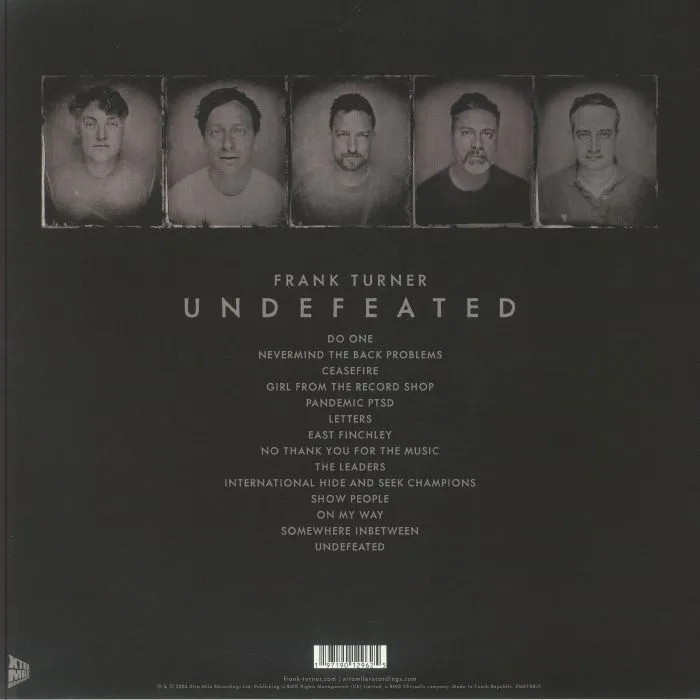 Обратная сторона обложки — Frank TURNER — Undefeated