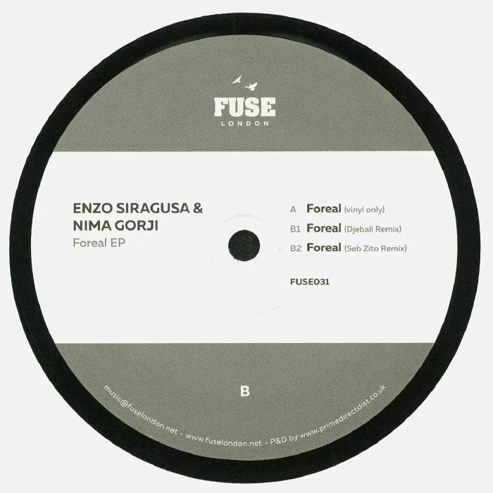 Обратная сторона обложки — Enzo Siragusa & Nima Gorji — Foreal Ep