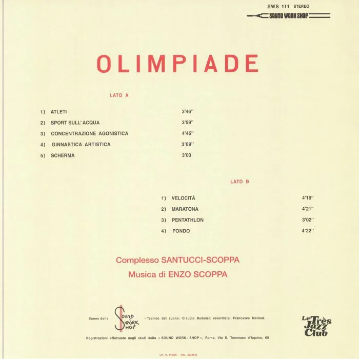 Back cover — Cicci SANTUCCI / ENZO SCOPPA / PIERO UMILIANI — Olimpiade