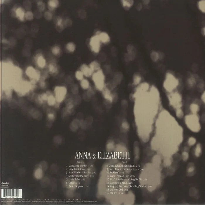 Back cover — ANNA & ELIZABETH — Anna & Elizabeth