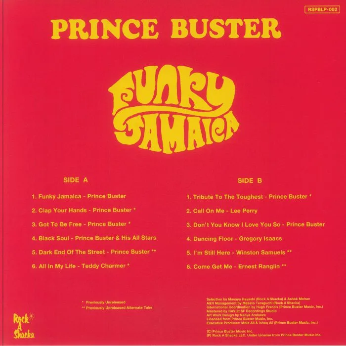 Обратная сторона обложки — PRINCE BUSTER — Funky Jamaica