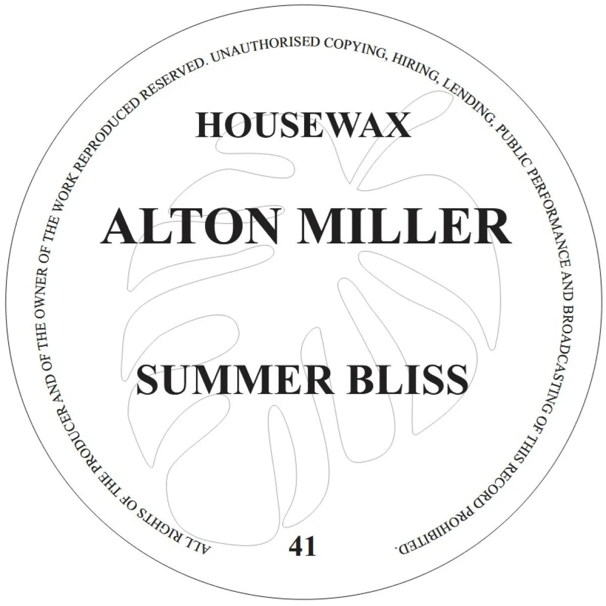Front cover — ALTON MILLER — SUMMER BLISS