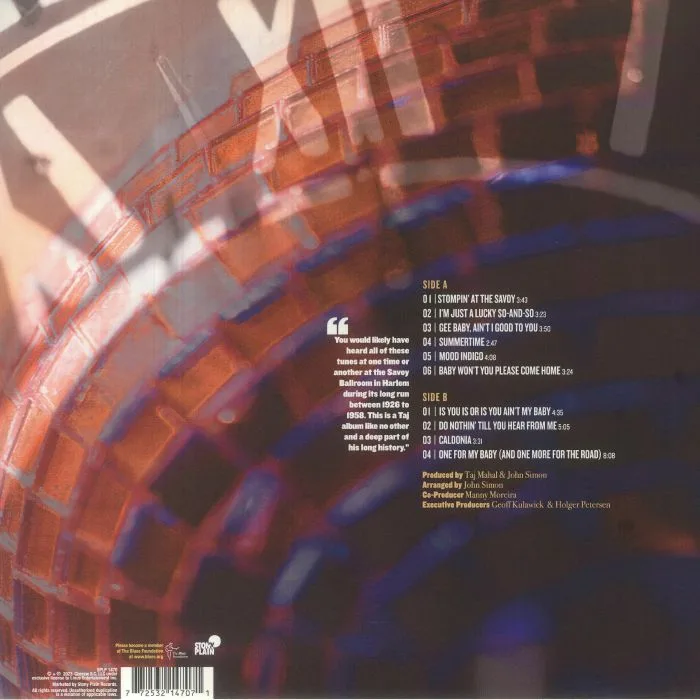 Back cover — TAJ MAHAL — Savoy