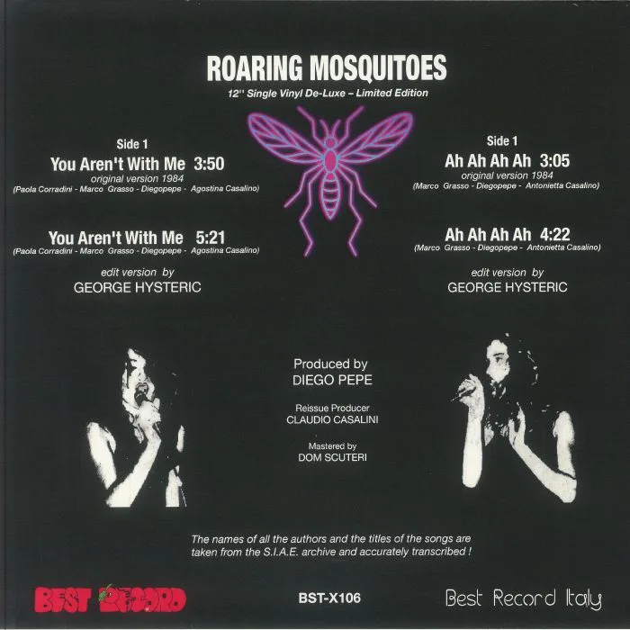 Обратная сторона обложки — ROARING MOSQUITOES — You Aren't With Me