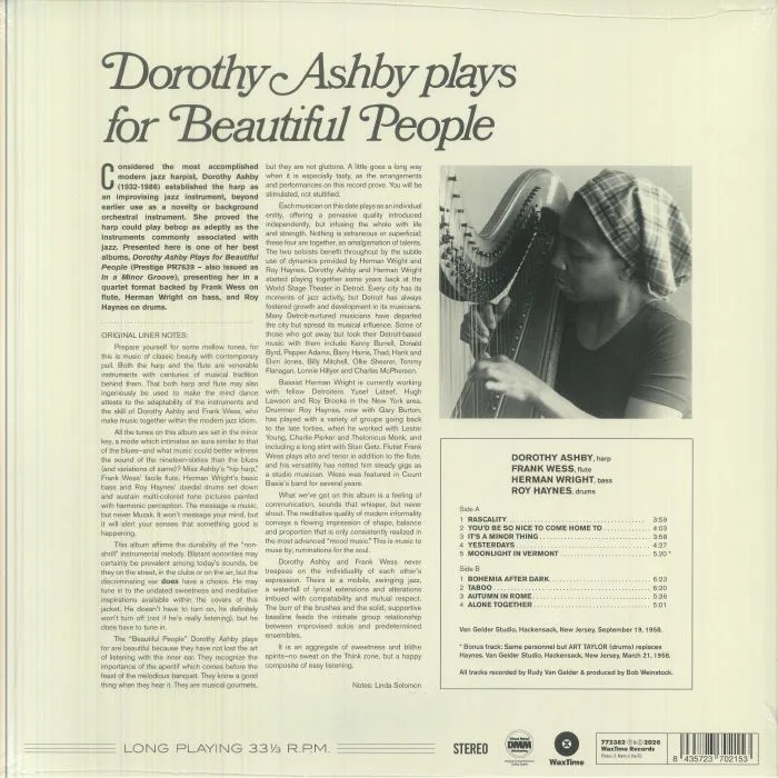 Back cover — Dorothy ASHBY — Plays For Beautiful People (reissue)