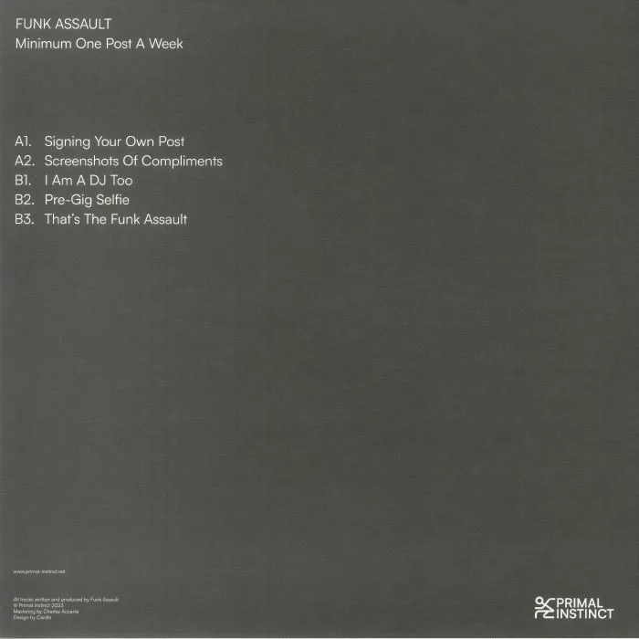 Обратная сторона обложки — FUNK ASSAULT — Minimum One Post A Week