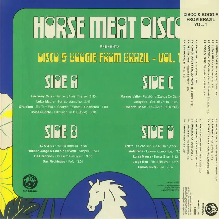Back cover — VARIOUS — Horse Meat Disco Presents: Disco & Boogie From Brazil Vol 1