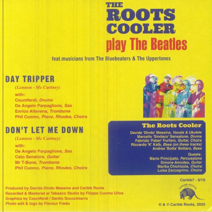 Back cover — The ROOTS COOLER feat THE BLUEBEATERS / THE UPPERTONES — The Roots Cooler Play The Beatles