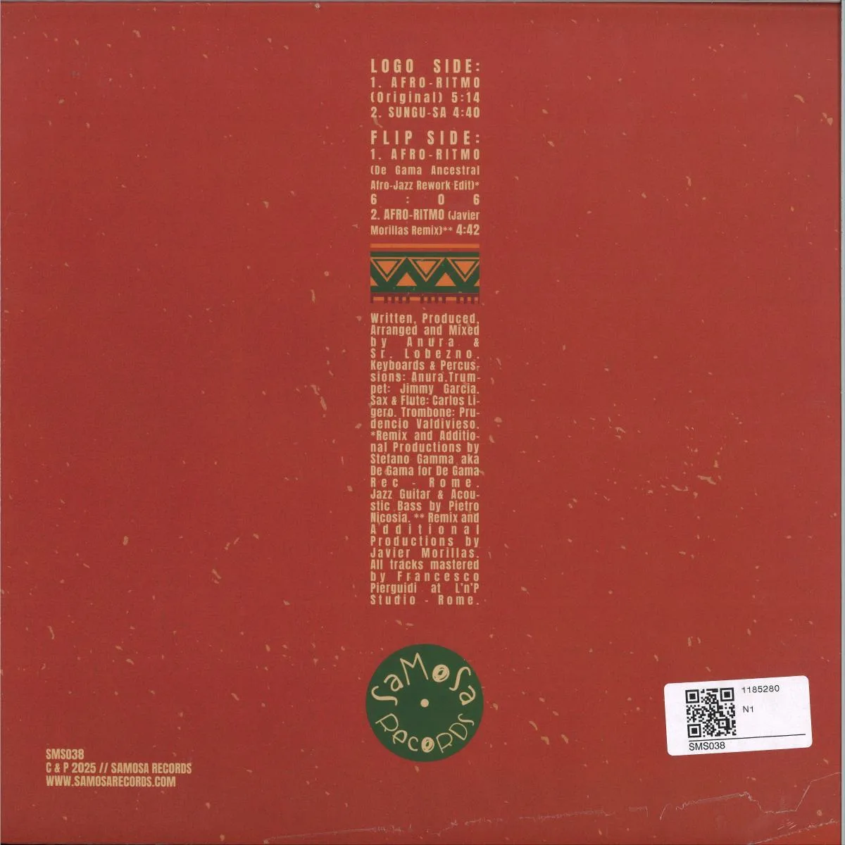 Back cover — Anura & Sr. Lobezno — Afro-Ritmo EP