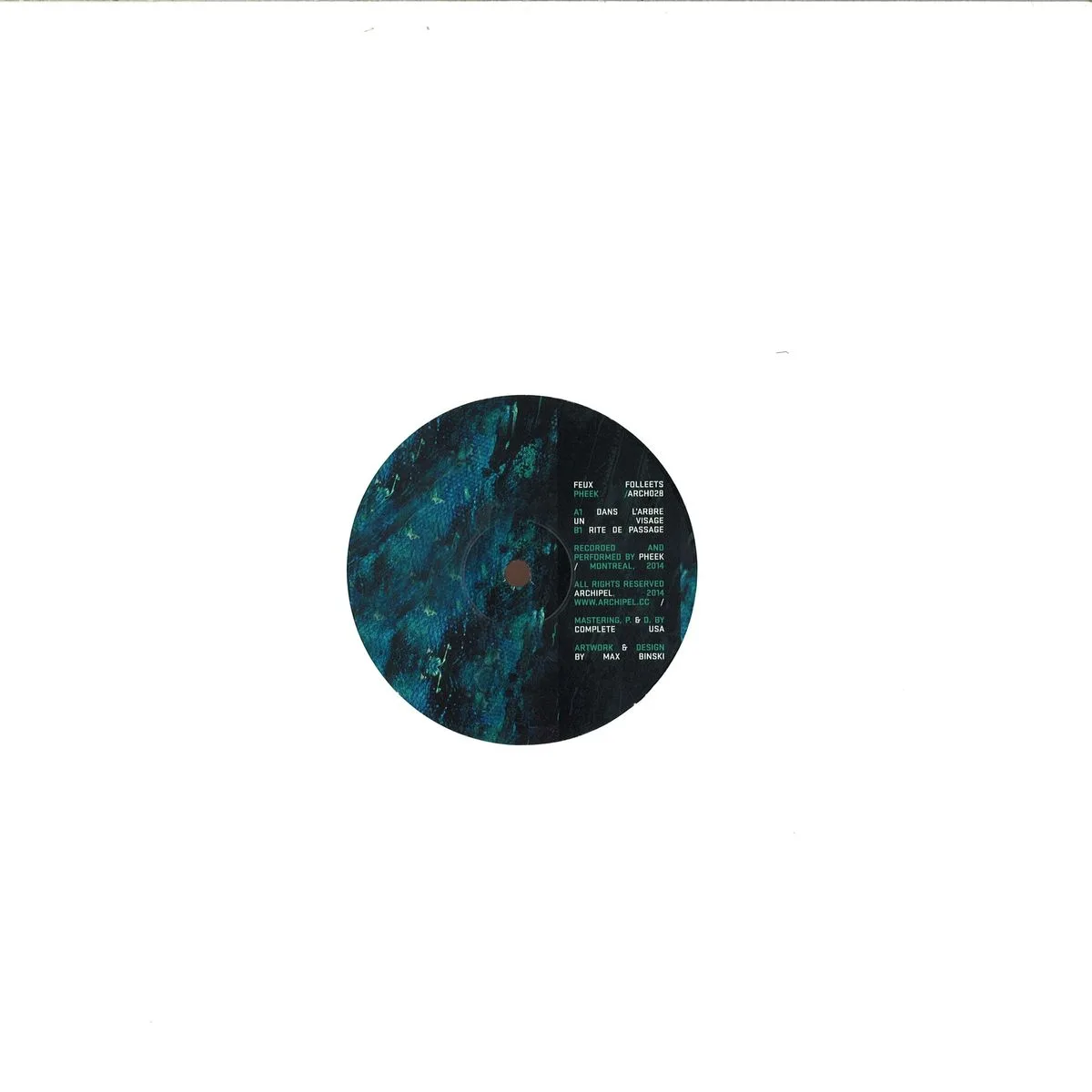 Back cover — Pheek — Feux Follets Ep