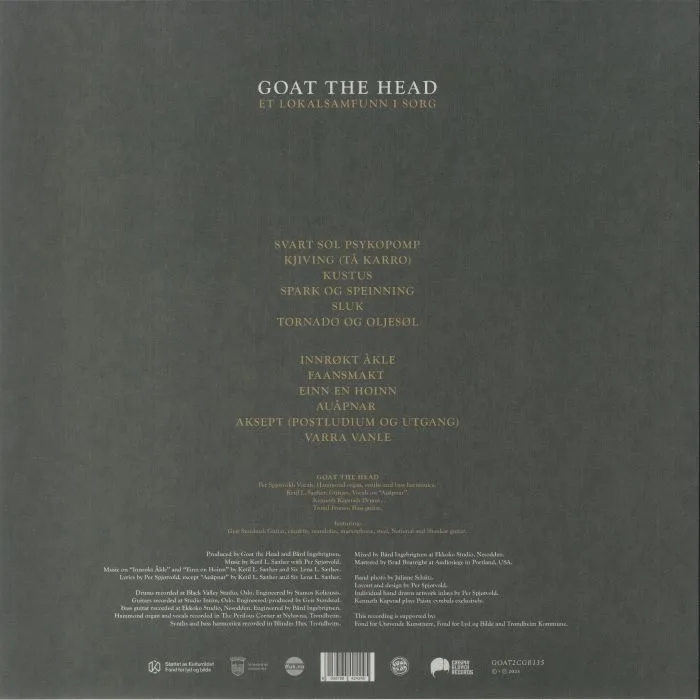 Back cover — GOAT THE HEAD — Et Lokalsamfunn I Sorg