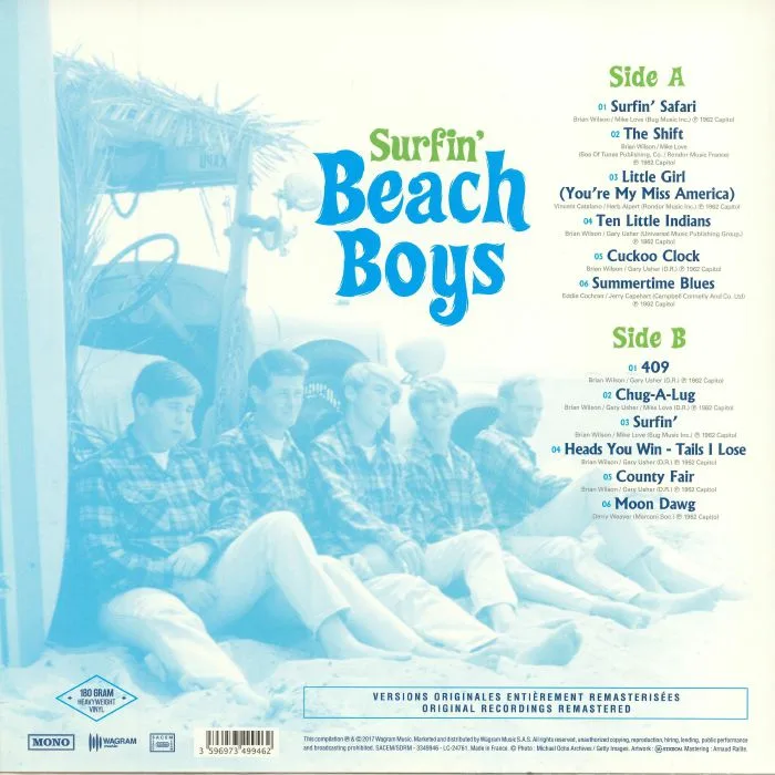 Обратная сторона обложки — The BEACH BOYS — Surfin' (reissue) (remastered) (mono)
