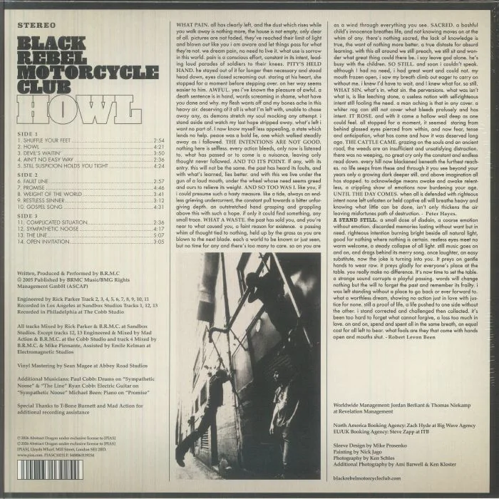 Back cover — BLACK REBEL MOTORCYCLE CLUB — Howl (20th Anniversary Edition)