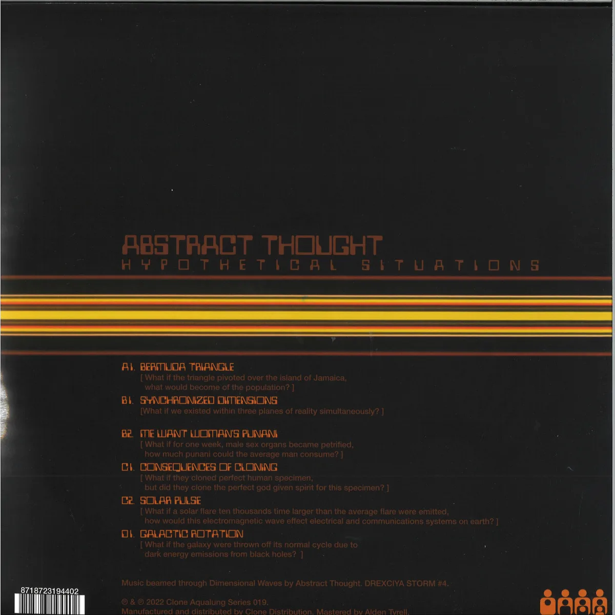 Back cover — Abstract Thought — Hypothetical Situations 2x12"