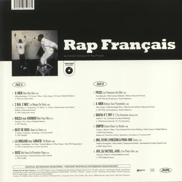 Back cover — VARIOUS — Vintage Sounds: Rap Francais