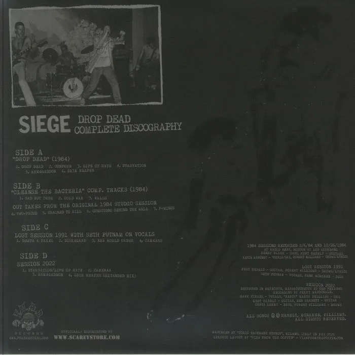 Обратная сторона обложки — SIEGE — Drop Dead: Complete Discography