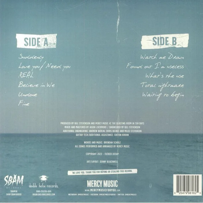 Back cover — MERCY MUSIC — What You Stand To Lose