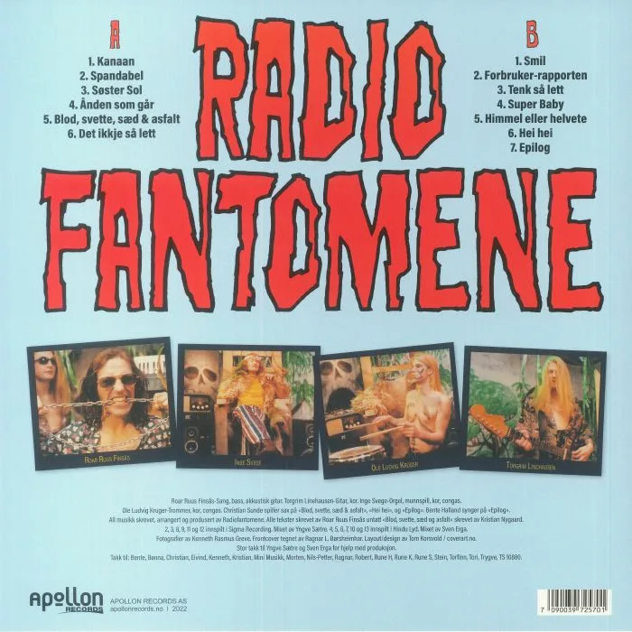 Back cover — RADIOFANTOMENE — Blod Svette Saed & Asfalt