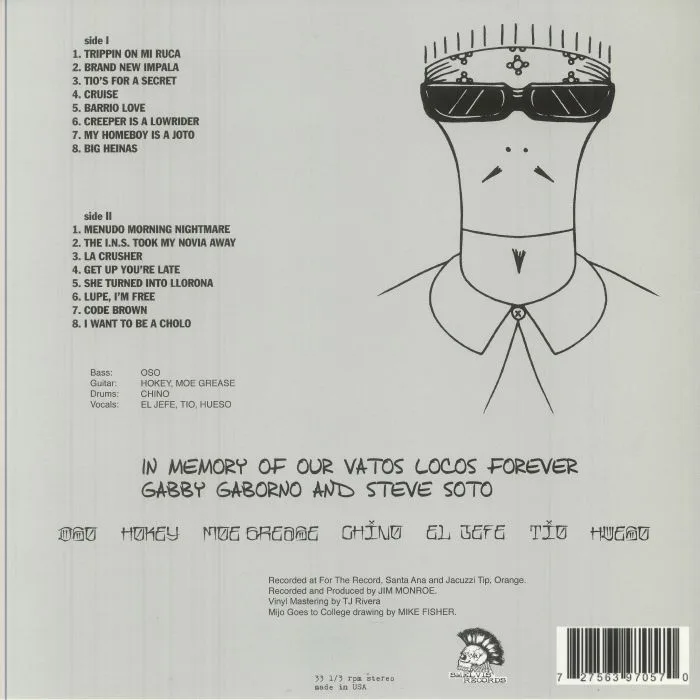 Back cover — MANIC HISPANIC — Mijo Goes To Jr College (reissue)
