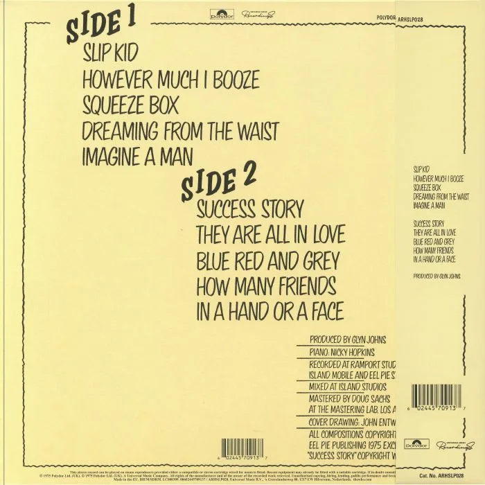 Back cover — The WHO — By Numbers (half speed remastered)