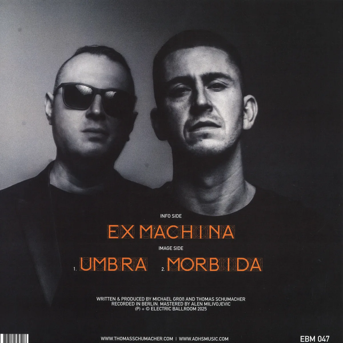 Обратная сторона обложки — A.D.H.S. & Thomas Schumacher — Ex Machina