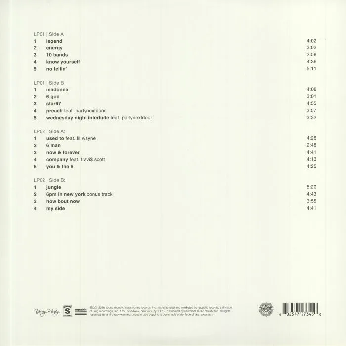 Back cover — DRAKE — If You're Reading This It's Too Late