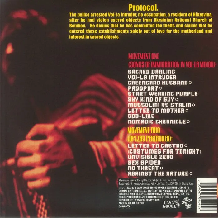 Back cover — GOGOL BORDELLO — Voi La Intruder