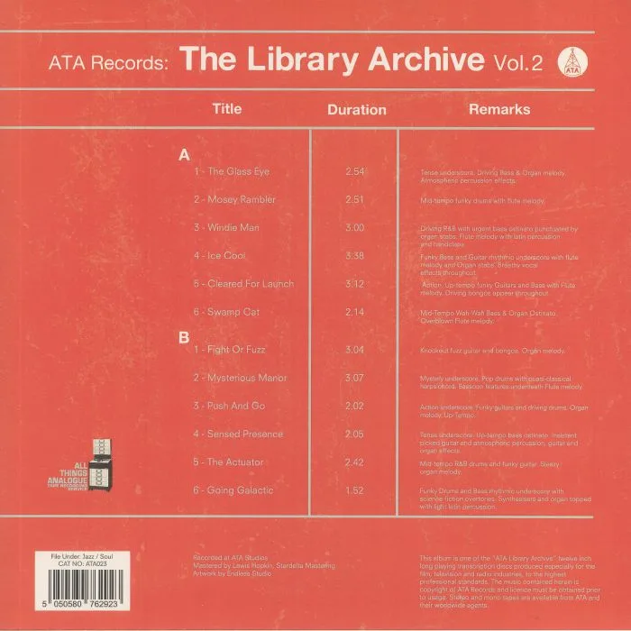 Back cover — ATA RECORDS — The Library Archive Vol 2