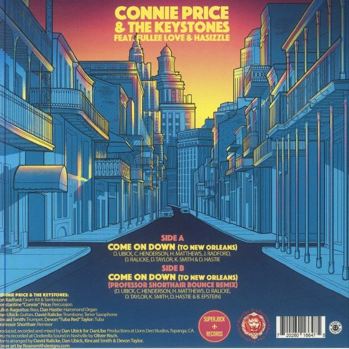 Back cover — Connie PRICE & KEYSTONES — Come On Down (To New Orleans)
