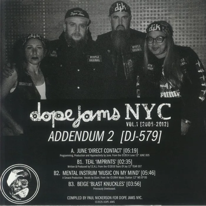 Обратная сторона обложки — JUNE / TEAL / MENTAL INSTRUM / BEIGE — Dope Jams NYC Vol 1: 2005-2012 Addendum 2