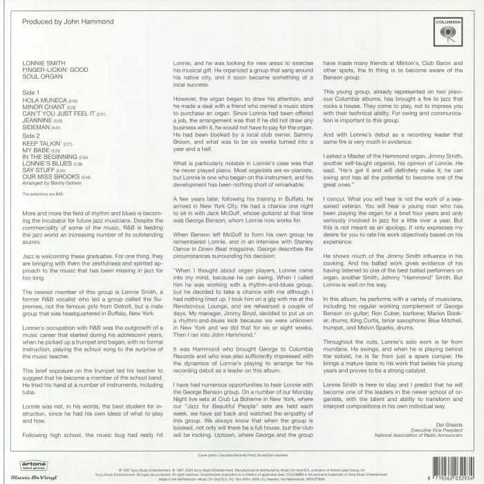 Back cover — Lonnie SMITH — Finger Lickin' Good (reissue)