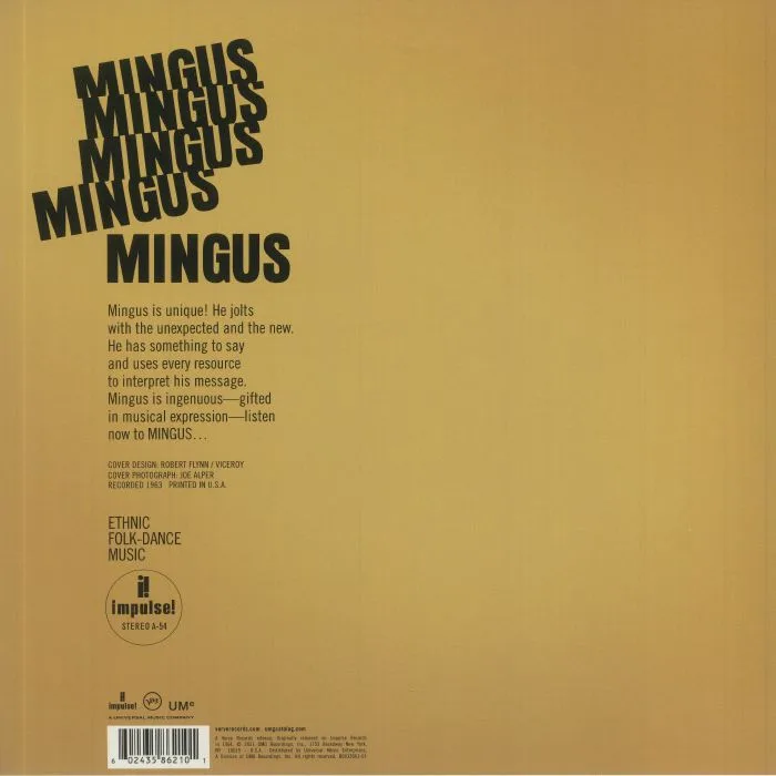 Обратная сторона обложки — Charles MINGUS — Mingus Mingus Mingus Mingus Mingus (Acoustic Sounds Series) (reissue)