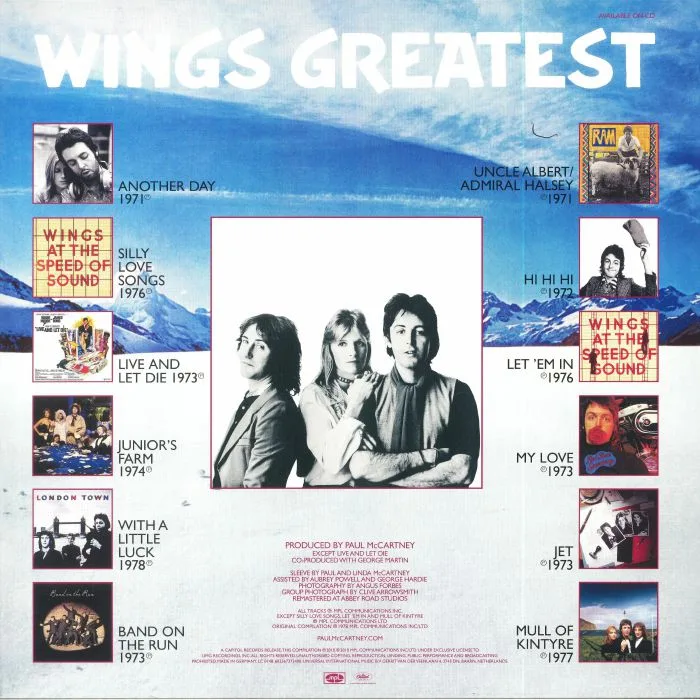 Back cover — WINGS — Wings Greatest (reissue)