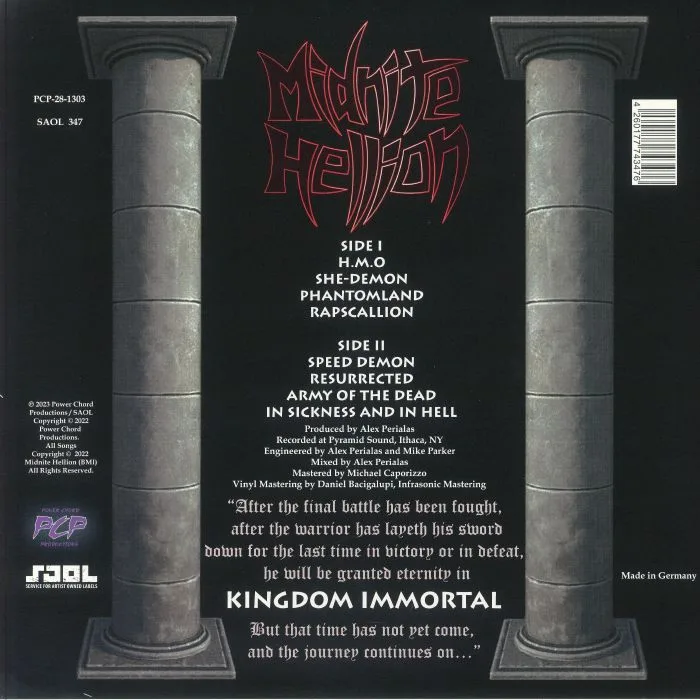 Обратная сторона обложки — MIDNITE HELLION — Kingdom Immortal